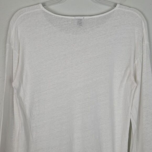 J. Crew Size M Long Sleeve Shirt Linen Cotton Lightweight Minimalist White - Picture 5 of 12